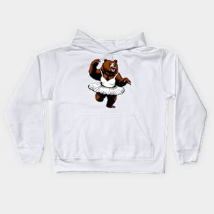 Bear dancing fiercely Kids Hoodie